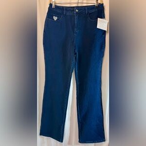 Women’s Dark Blue Denim Jeans with Heart Accent